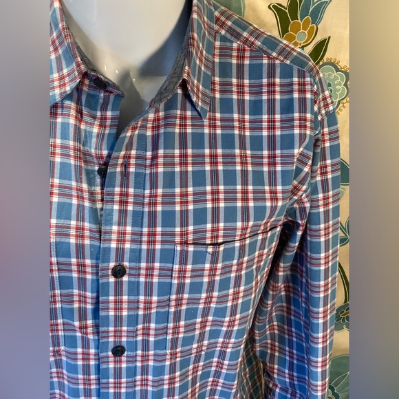 L.L. Bean Mens Size M Traditional Fit Heavy Plaid Shirt Long Sleeve Button Blue - Picture 3 of 8